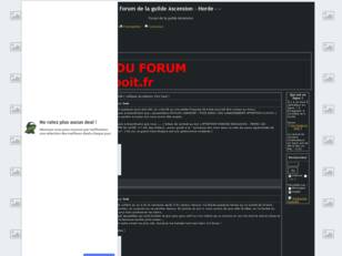 Forum de la guilde Ascension - Horde