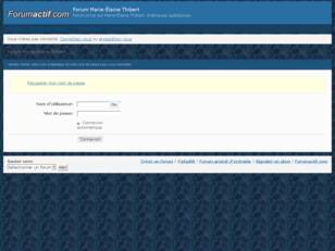 creer un forum : Forum Marie-Élaine Thibert