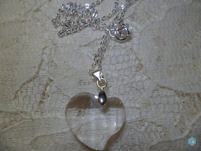 Collier Petit Coeur en Verre 1