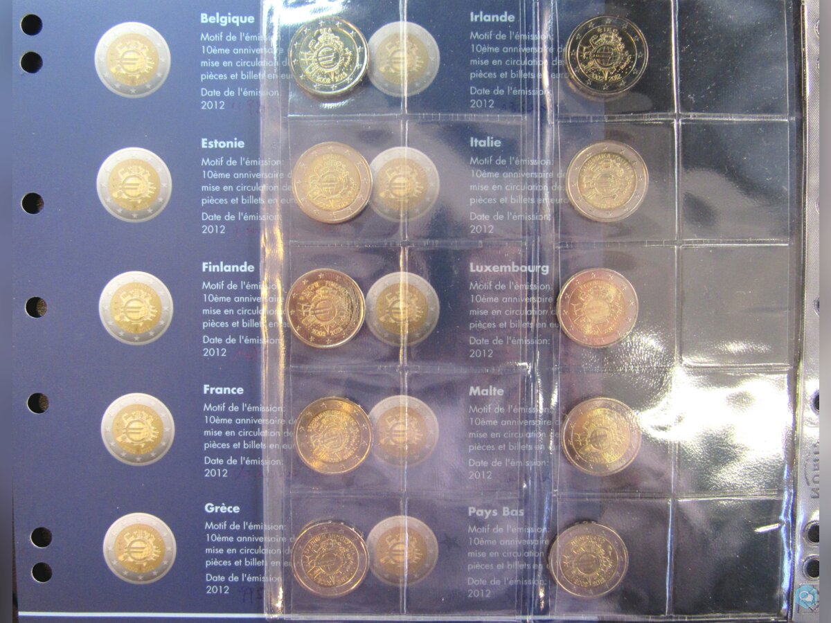 Série 10 ans de la monnaie en Euro avec feuilles - 3