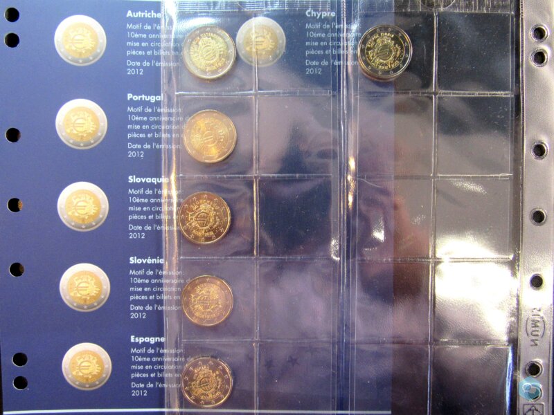 Série 10 ans de la monnaie en Euro avec feuilles - 4
