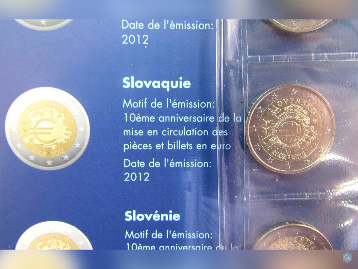 Série 10 ans de la monnaie en Euro avec feuilles - 5