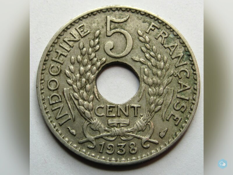 - Colonie - Indochine - 5 CENT - 1938 - 2
