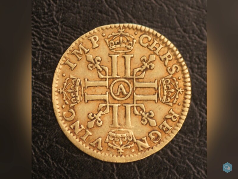 1/2 Ecu Or Louis XIII 1642 A 2