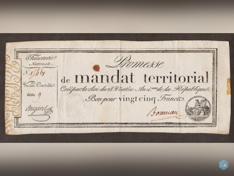 Assignat 25 FRANCS Promesse de Mandat Territorial  1