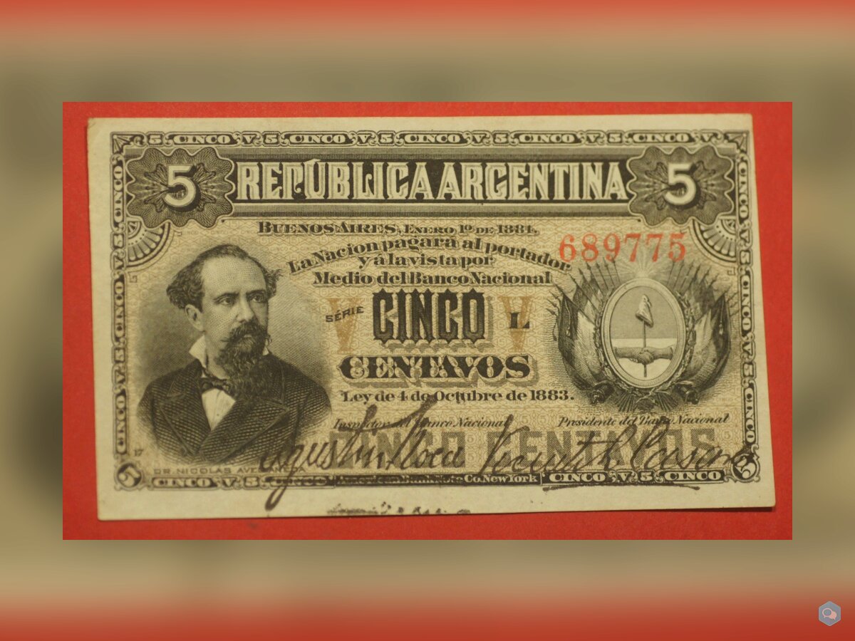 Billet 5 Centavos 1884 Argentina 1