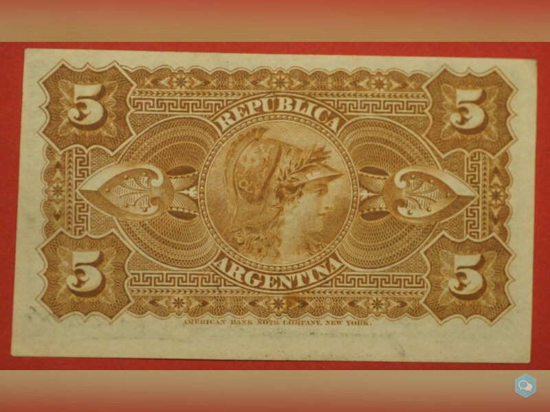 Billet 5 Centavos 1884 Argentina 2
