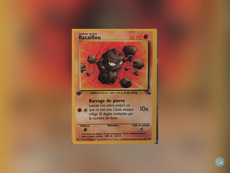 Carte Pokémon Bloc De Base Fossile - Racaillou  1