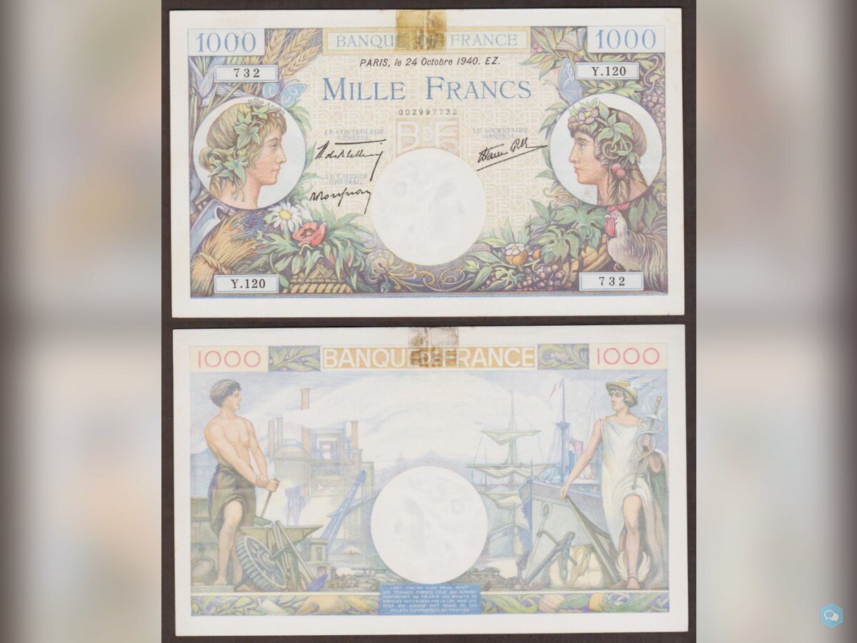 1000 Francs 1940 Commerce et Industrie - Y.120  1