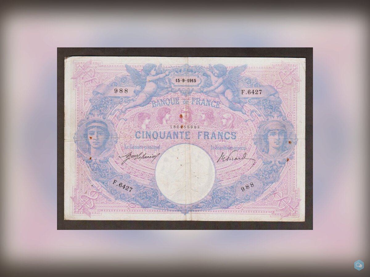 50 Francs 1915 FRANCE - F.6427 - Bleu et Rose 1