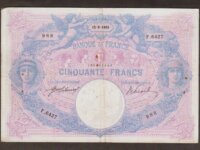 50 Francs 1915 FRANCE - F.6427 - Bleu et Rose 1