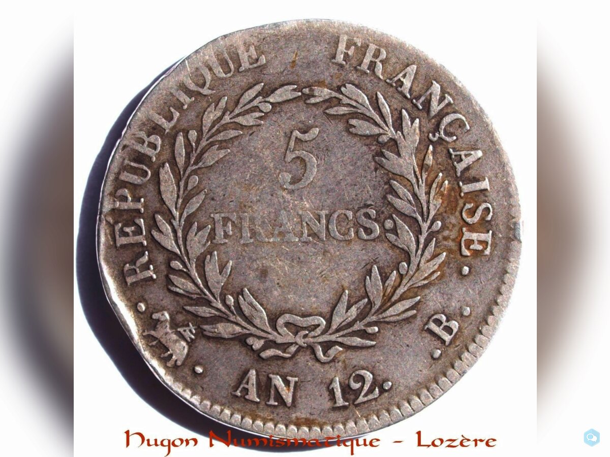 NAPOLEON BONAPARTE 1er CONSUL - 5 FRANCS AN 12 B R 2