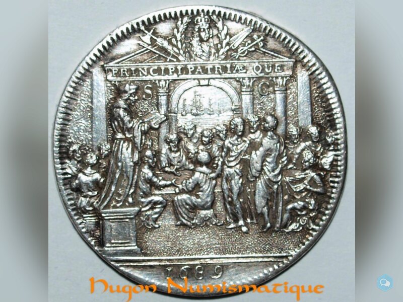 PAYS-BAS - JETON ARGENT - ROTTERDAM 1689 1