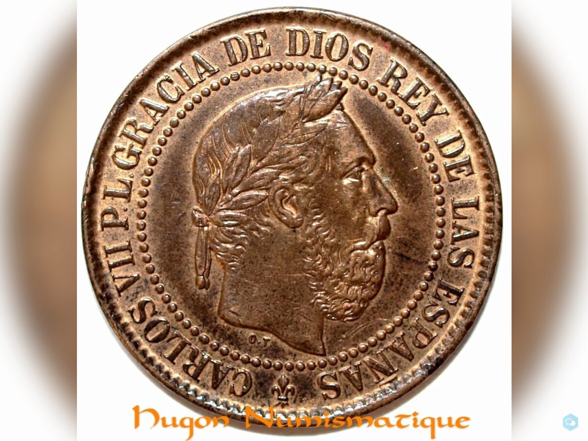 ESPAGNE - CHARLES VII - 5 CENTIMOS 1875 1