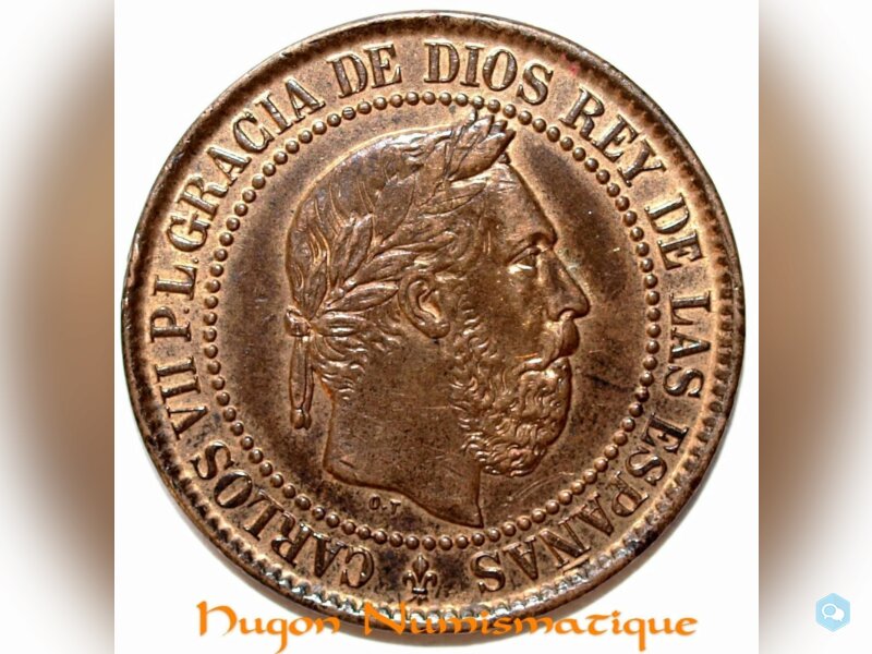 ESPAGNE - CHARLES VII - 5 CENTIMOS 1875 1