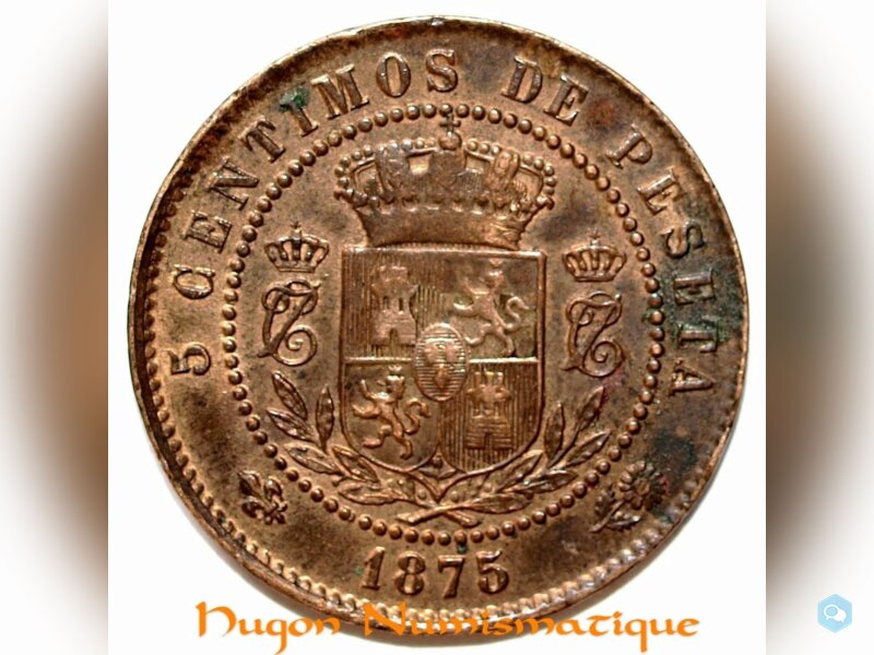 ESPAGNE - CHARLES VII - 5 CENTIMOS 1875 2