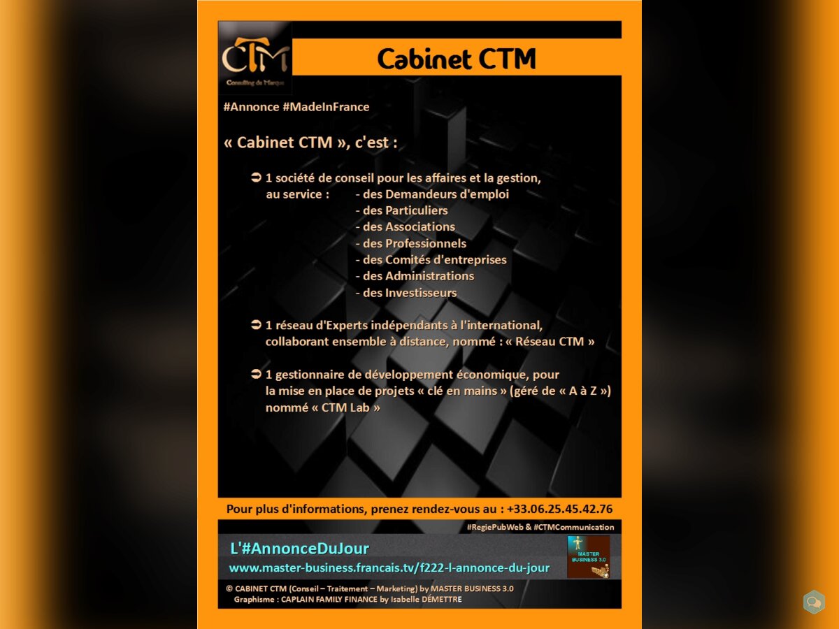 #CabinetCTM #Conseil #Traitement #Marketing 1