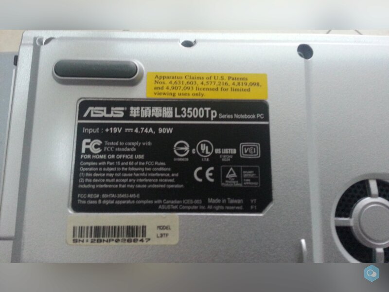 Notebook ASUS L3500TP 3