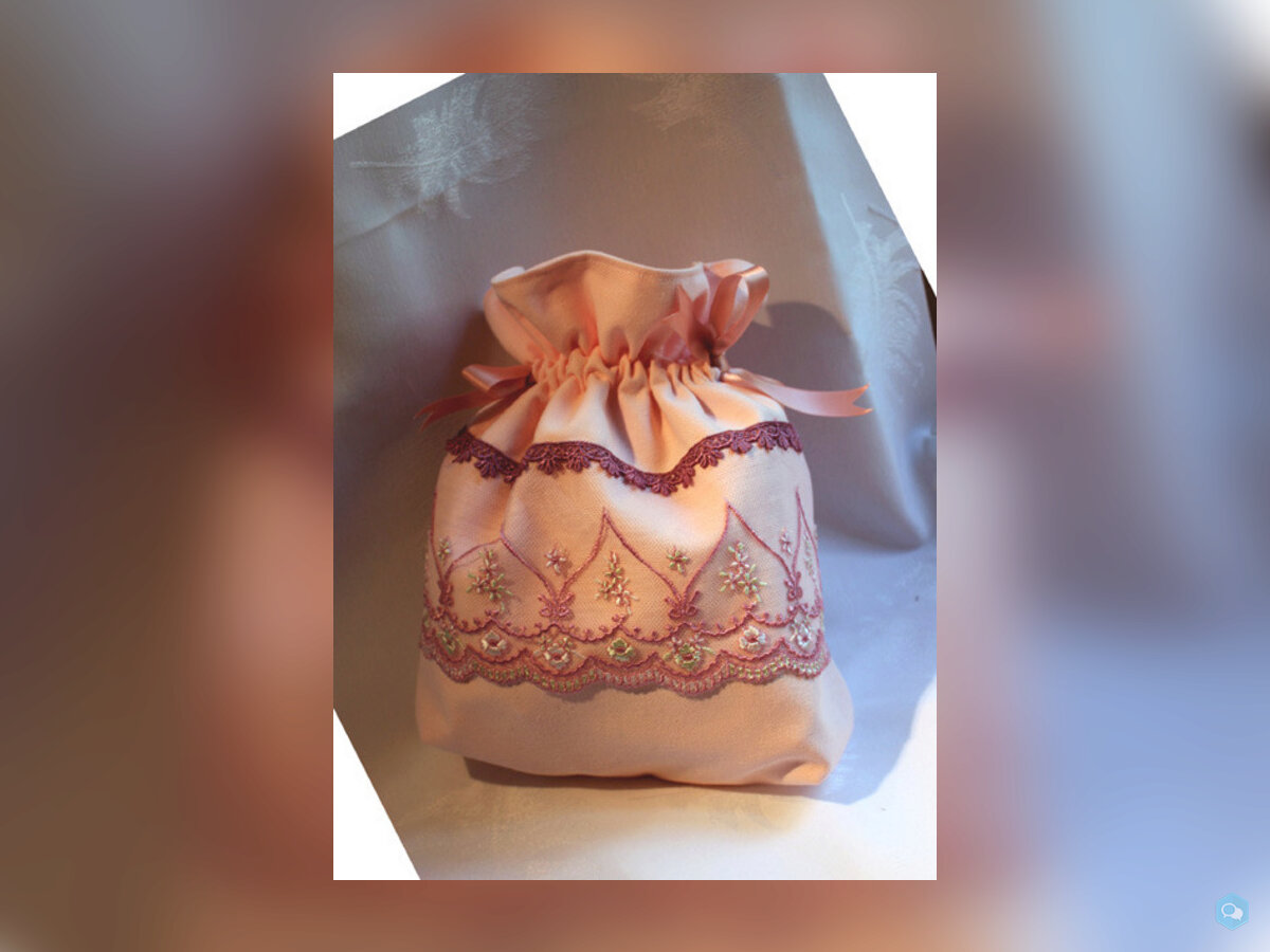 Sac romantique rose fermeture par ruban dentelle t 2