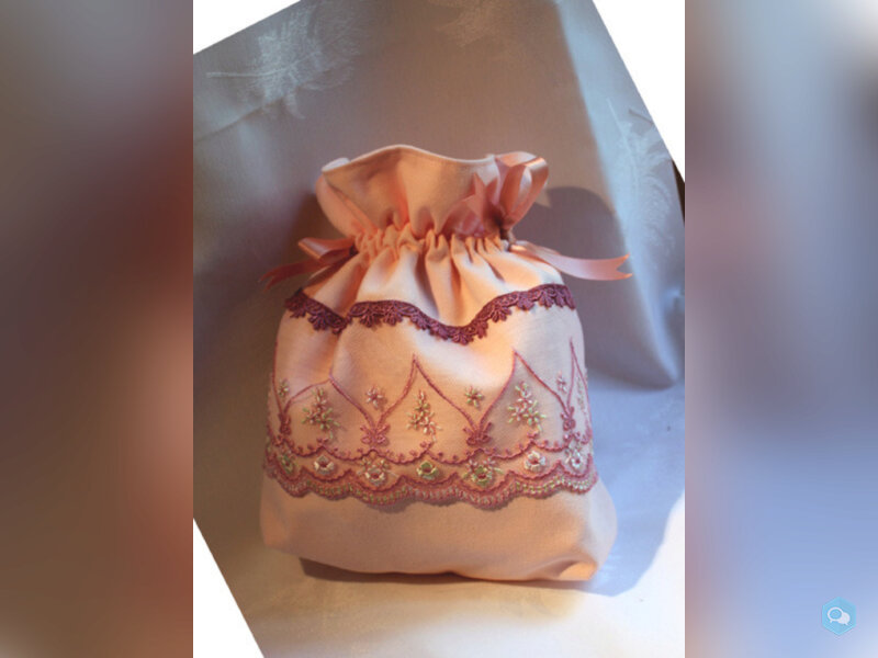 Sac romantique rose fermeture par ruban dentelle t 2