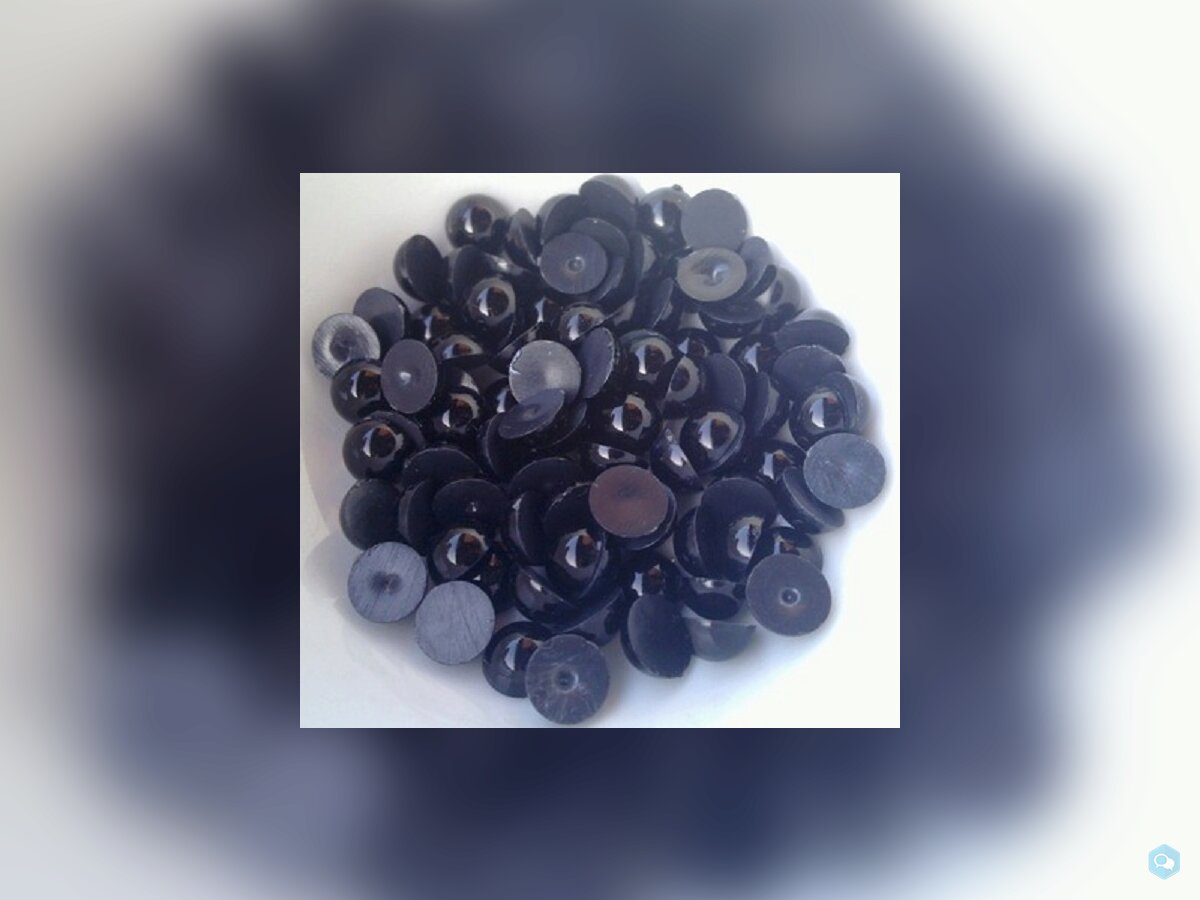 Lots de 50 demi perles rondes 12mm noires satinée 1