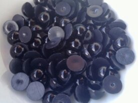 Lots de 50 demi perles rondes 12mm noires satinée