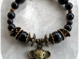 Bracelet Obsidienne noire, Œil-de-tigre - pierres 