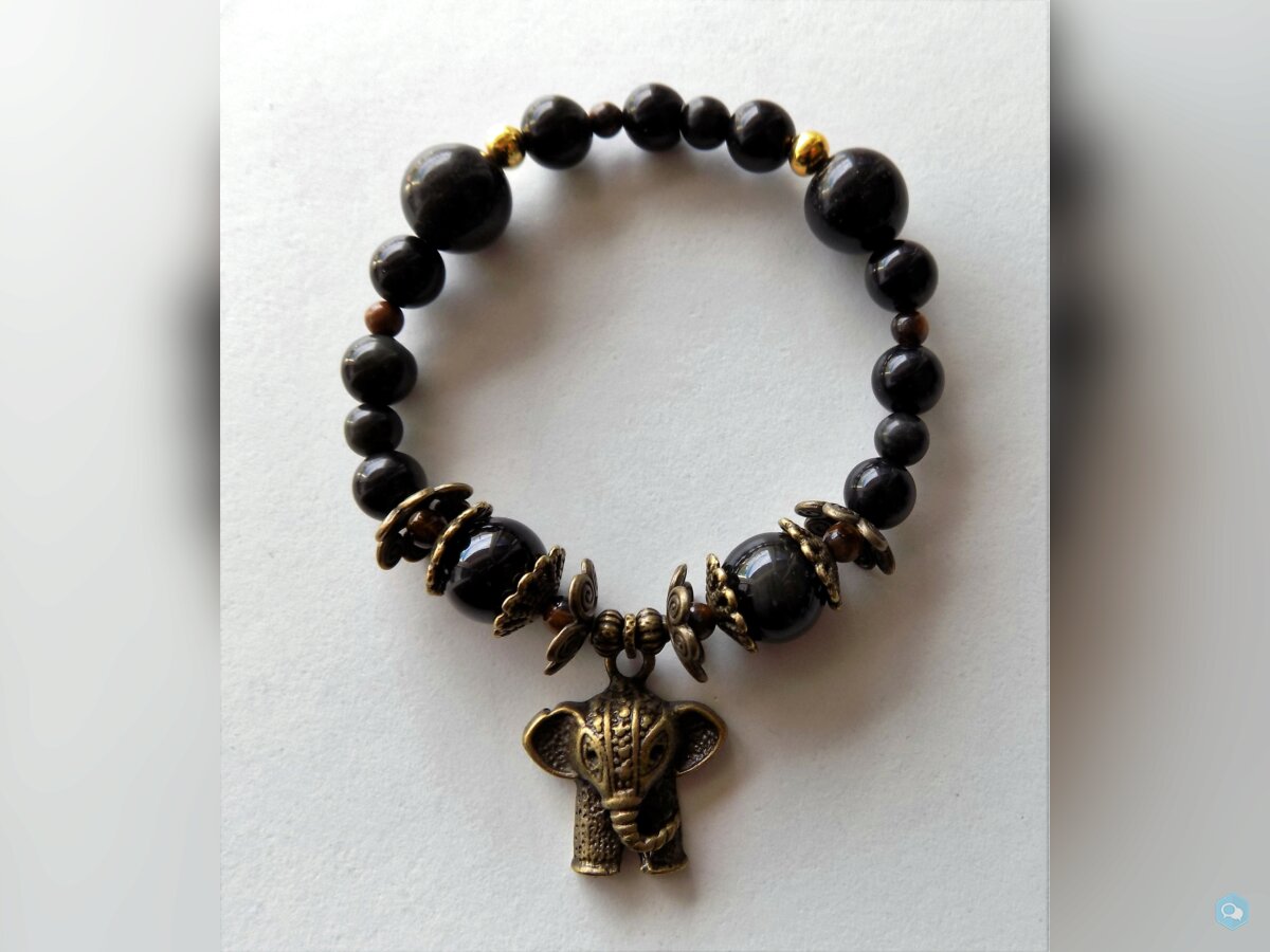 Bracelet Obsidienne noire, Œil-de-tigre - pierres  5