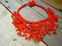 Collier corail orange vif en perles de miyuki  3