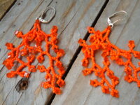 Boucles d'oreilles corail orange 1