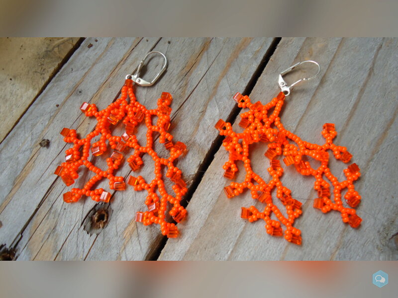 Boucles d'oreilles corail orange 1