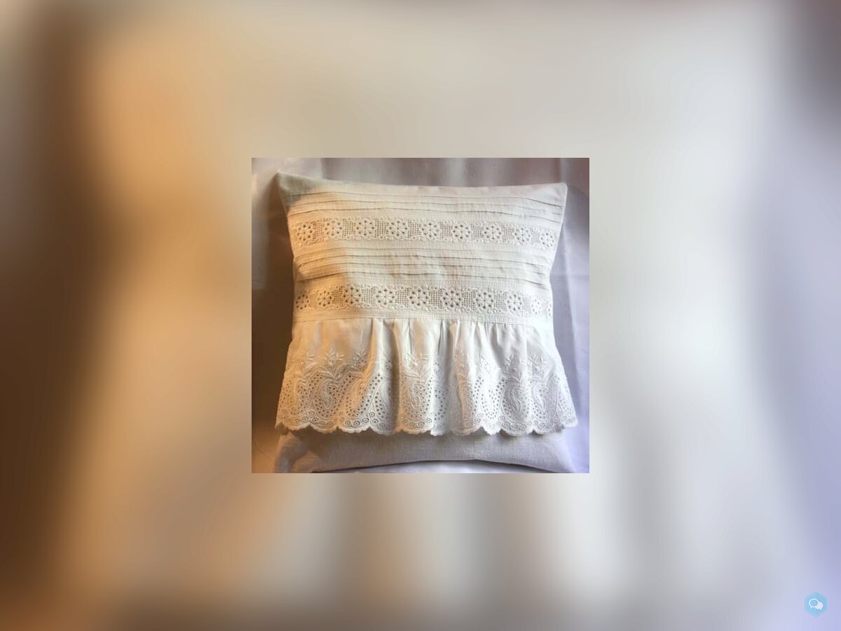 COUSSIN shabby linge ancien brodé jupon de mariée  2