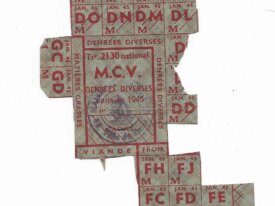 tickets de rationnement denrées diverses Janv 1945