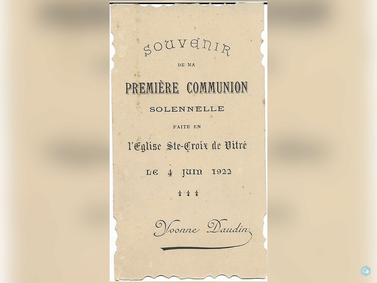 Souvenir 1ere communion 1922 2