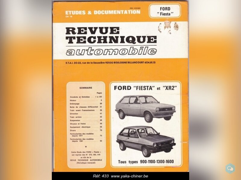 Ford Fiesta, études et documentations. 1