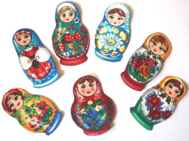 lot 7 patch thermocollant poupées russes anciennes