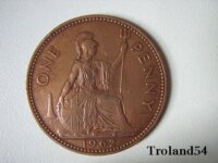 Royaume Uni, One penny 1962 1