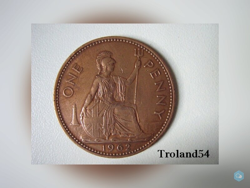 Royaume Uni, One penny 1962 1