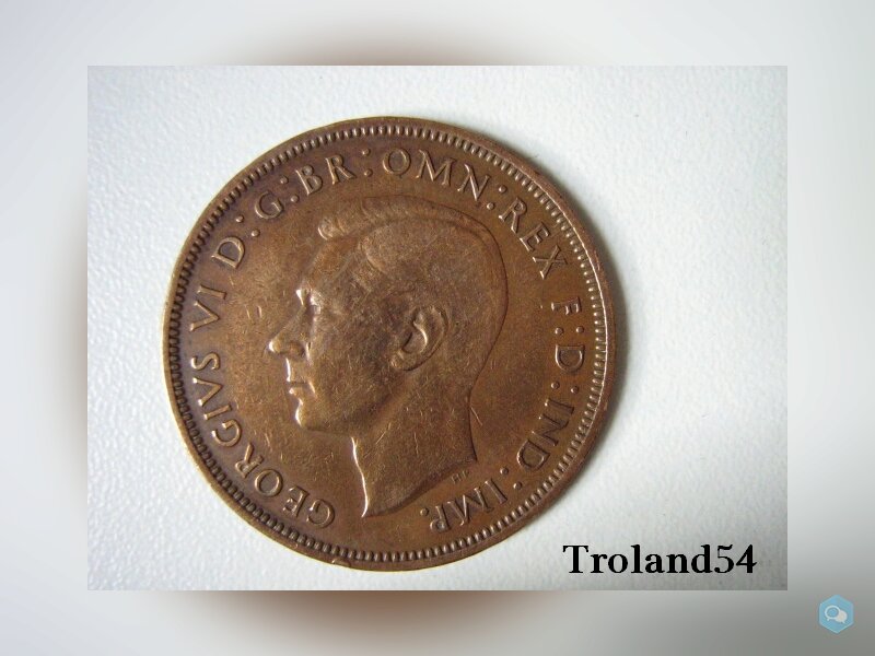 Royaume Uni, One penny 1946 2