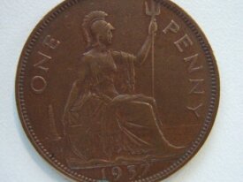  Royaume Uni One penny 1937