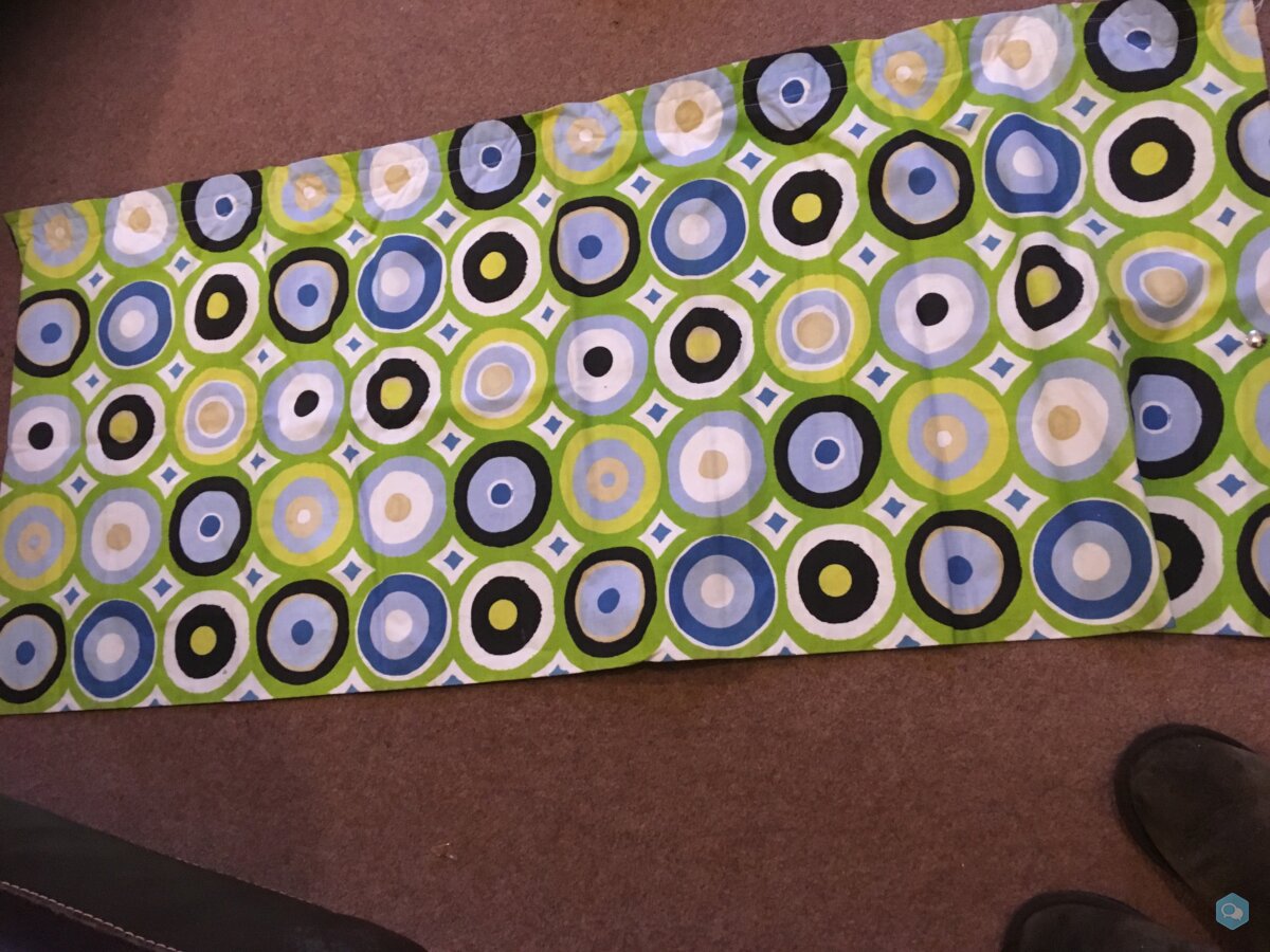 T2 Campervan curtains in Retro green circles 1