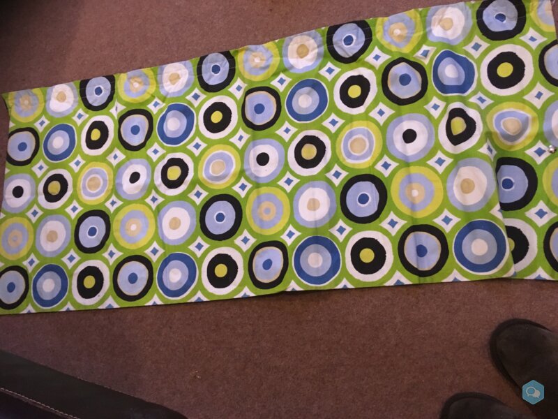 T2 Campervan curtains in Retro green circles 1