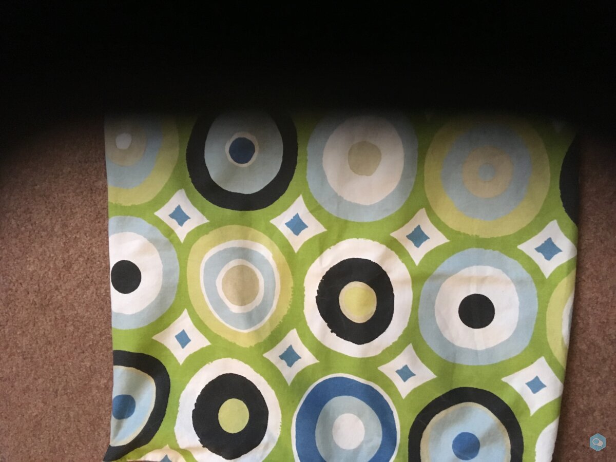 T2 Campervan curtains in Retro green circles 2