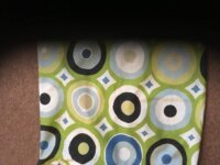 T2 Campervan curtains in Retro green circles 2