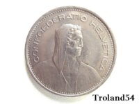 Suisse,  5 francs, Millésime 1968 2