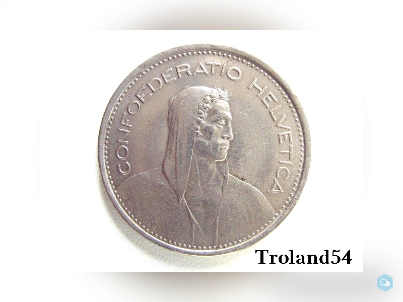 Suisse,  5 francs, Millésime 1968 2