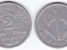  FRANCE 2 FRANCS FRANCISQUE ANNEE 1943