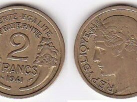  FRANCE 2 FRANCS MORLON BRONZE- ALU ANNEE 1941