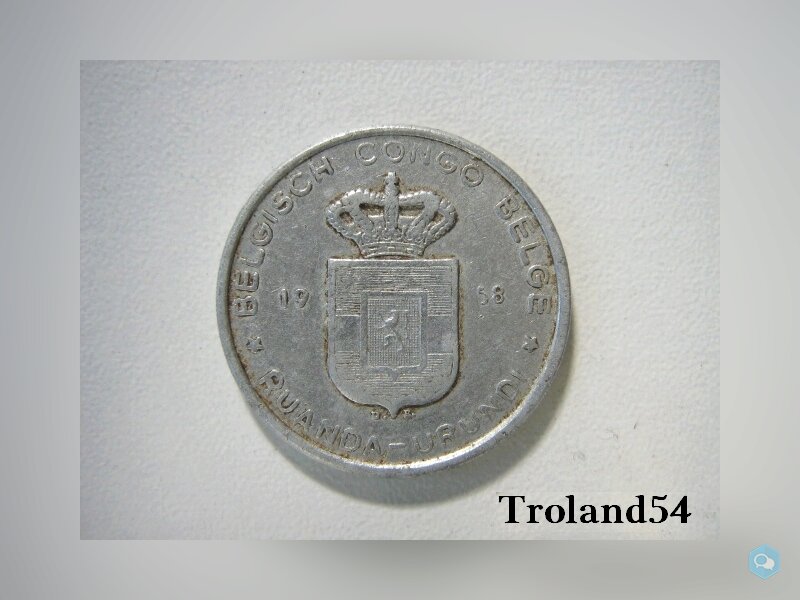 Congo Belge, 5 francs alu, 1958 2