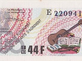 Billet de Loterie, année 1987